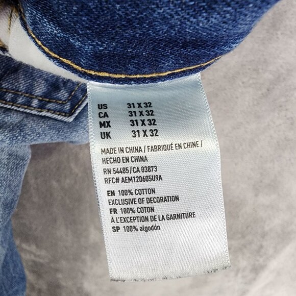 Mens American Eagle Outfitters Slim Straight Blue Denim Jeans Size 31X32 - Picture 5 of 11